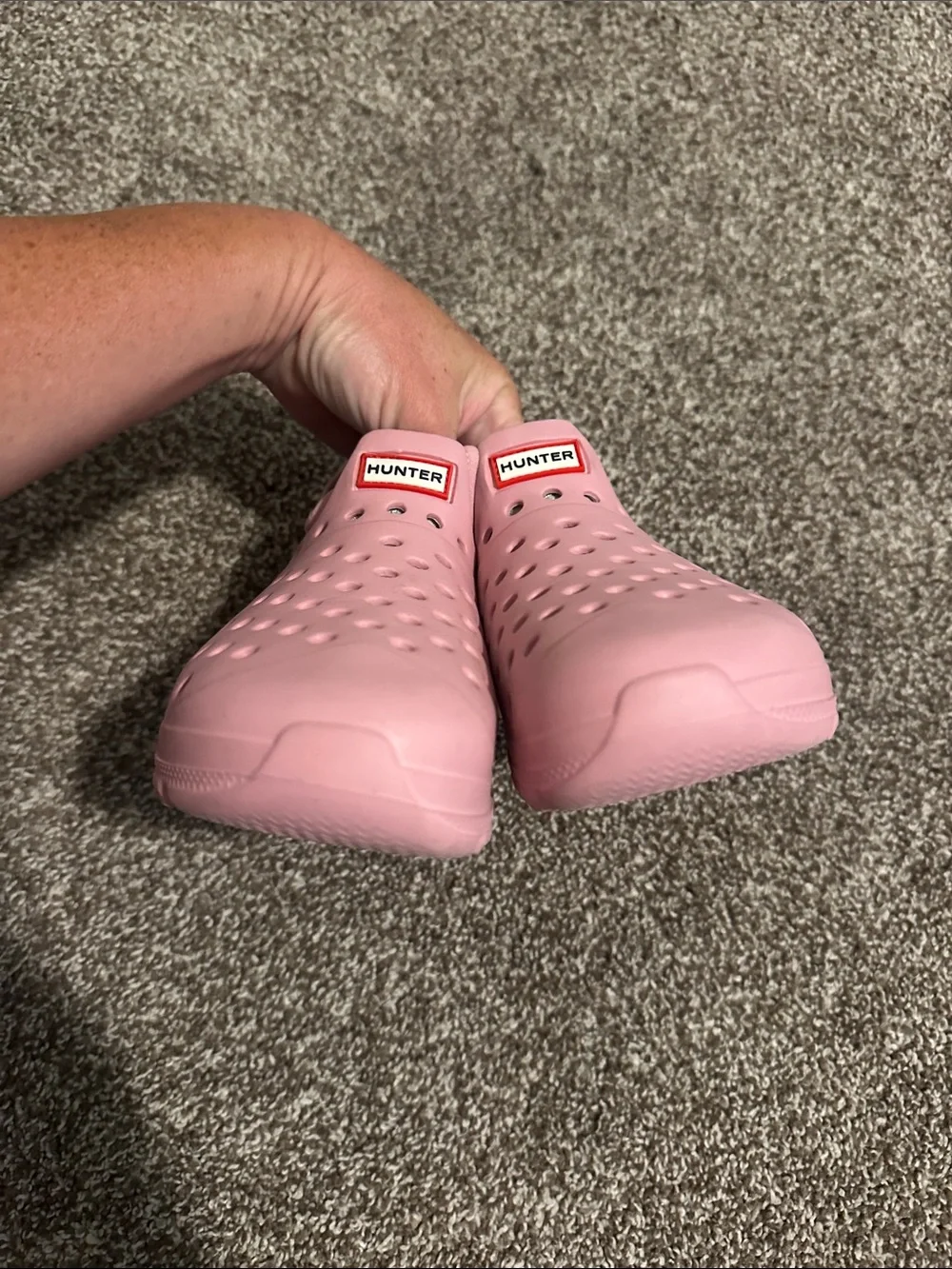 Hunter Pink Kids Slip-On Perforated Water Shoes
